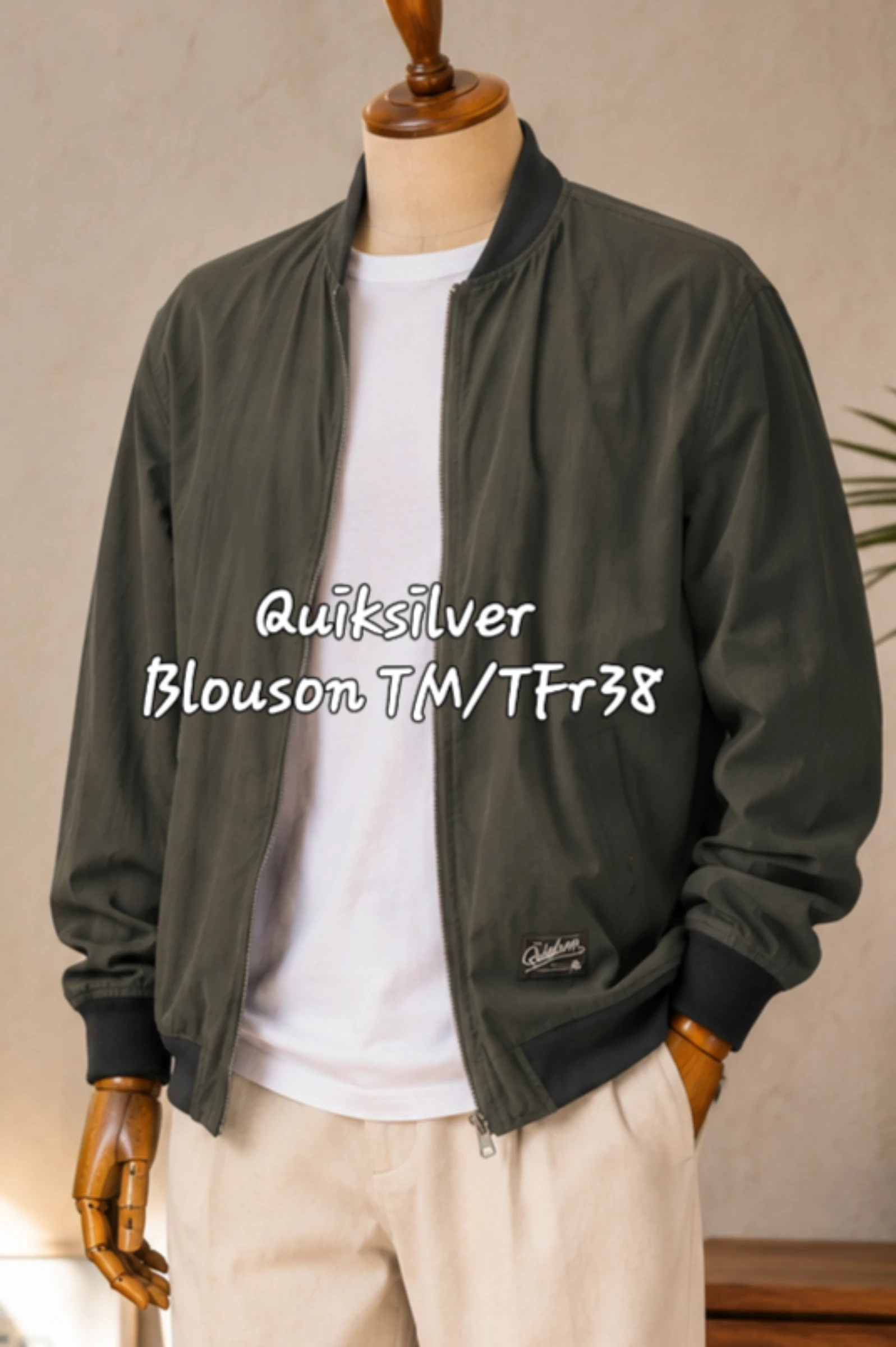 Quiksilver Blouson TM/TFr38- Kaki-Bombers/Veste Mi-Saison en TBE